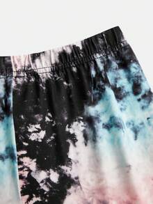 2 Potong Set Pakaian Olahraga Rajut Motif Tie-Dye untuk Anak Perempuan Remaja, Pakaian Olahraga Kasual dan Nyaman untuk Dipakai Sehari-hari - MultiWarna - View 6