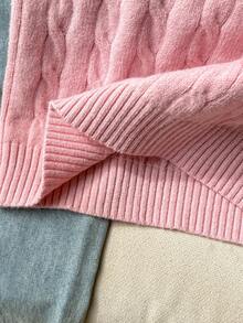 SHEIN 少女柔软舒适V领刺绣针织背心，适合日常穿着、户外活动、旅行、度假、居家、托儿所和儿童游戏等场合。 - 粉色 - 查看 6