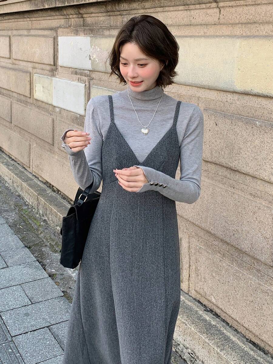 DAZY 女士纯色中长吊带裙