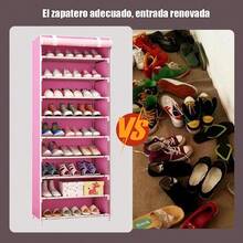 Muebles 10 Niveles Estante De Calzado Organizador Cubierta antipolvo Para Zapatero, Protector de 10 capas con cremallera para armario de zapatos, cubiertas de muebles para el hogar, cubierta Rectangular plegable Zapatero zapatera 10 Nivel de Zapatos de gabinete en Rack, Estante del Zapato de Lona Permanente del Organizador del almacenaje, for 30 Pares Zapatos con Prueba de Polvo Cubierta zapatera Zapatero - Rosa - Ver 6