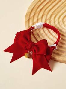 PETSIN 1pc Bow Decor Pet Necklace - Red - View 1