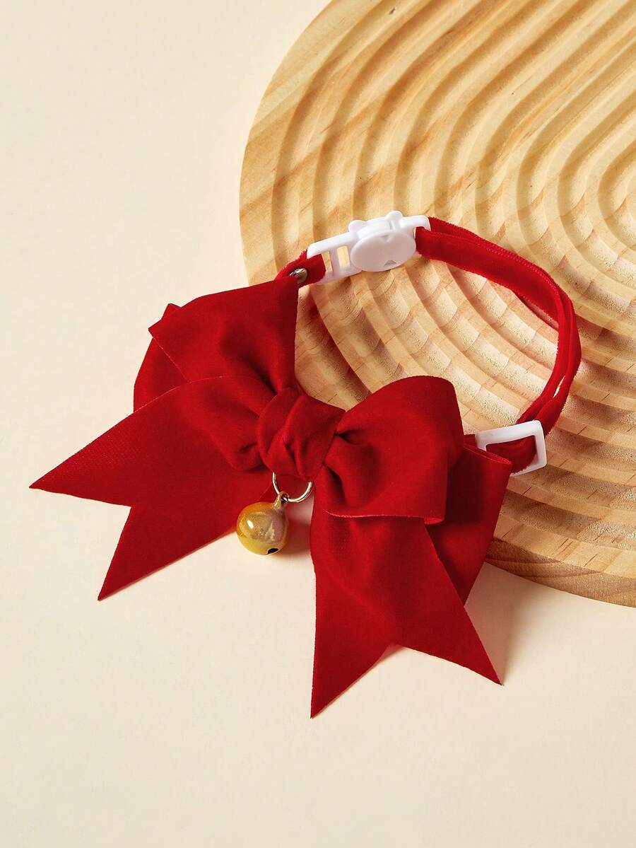 PETSIN 1pc Bow Decor Pet Necklace - Red - View 1