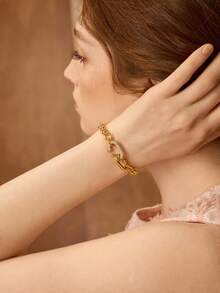 MOTF PREMIUM VÒNG TAY DÂY CHUYỀN CHI TIẾT ĐÁ THỦY TINH MẠ VÀNG 18K - Vàng - Xem 9