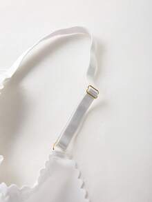 DesireSculpt 1pc Women's Leopard Print Hollow Design Wireless Bra - White - View 3