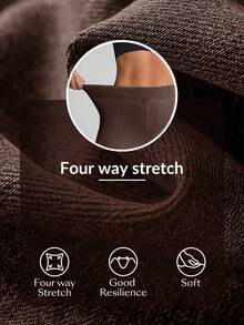 Flexra Women's Elastic Waist Casual Versatile Skinny Jeans - Coffee Brown - View 5