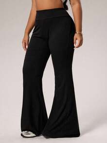 Velisys Pantalones acampanados acanalados para mujer, pantalones deportivos de ajuste ceñido para uso diario - Multicolor - Ver 4