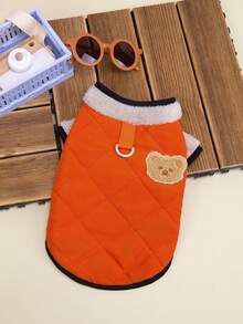 PETSIN Comfortable And Cute Pet Vest – Thickened Autumn/Winter Wearable For Small Animals, Including Dogs, Cats, And Kittens, Suitable For Home, Travel, And Everyday Play - Orange - View 5