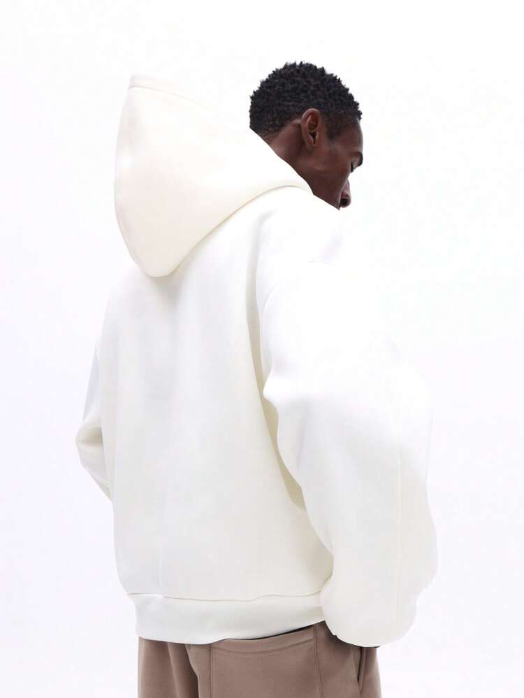 Sweat à capuche blanc avec liseré noir