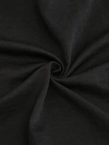 SHEIN LUNE 女式不对称系带长袖口袋休闲连衣裙 - 黑色 - 查看 4