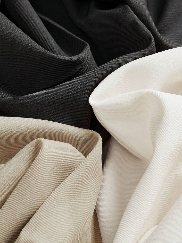 3 Pairs Elegant Modern Straight High-Waisted Beige, Apricot, Brown Trousers Set, Vacation, New Year's, Spring/Summer Outfits For Women