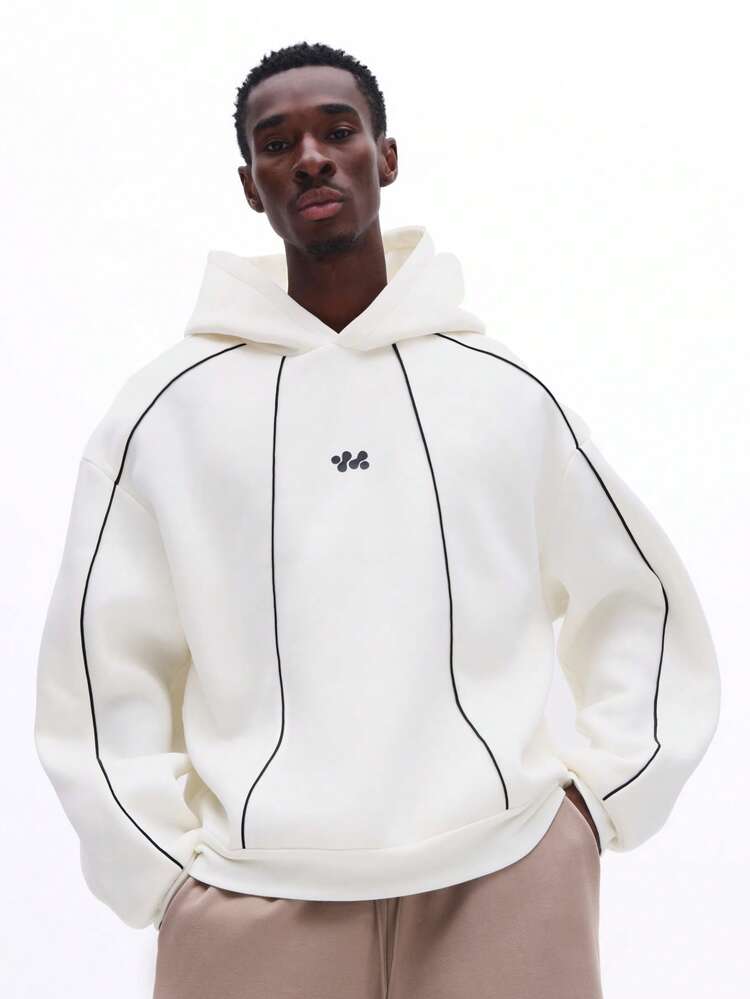 Sweat à capuche blanc avec liseré noir