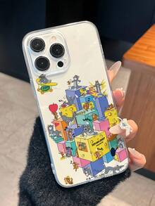 TOM & JERRY X SHEIN 1 Stück Katze und Maus Cartoon Co-Branded hochwertiges Handyhülle, einfaches Weiß, präzise Löcher Anti-Drop Modisches Design, Halloween und Weihnachten Geschenkidee kompatibel mit iPhone 17/16/15/14/13/12/11 und Galaxy S25/24/23 - Transparent - Übersicht 7