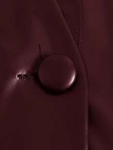 SHEIN Clasi 大码女式极简收腰中长款外套，适合通勤，秋冬季穿着 - 酒紅色 - 查看 5