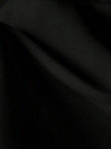 GlowEve 2025年秋季新款女士厚斜纹软呢波浪缎带撞色休闲通勤时尚百搭斜肩上衣 - 黑色 - 查看 7