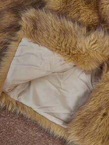 Anewsta 秋冬新款百搭芥末黄宽松翻领长袖毛茸茸外套