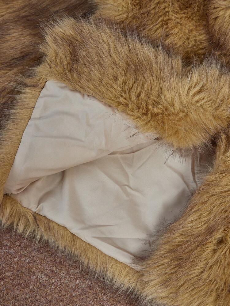 Neue vielseitige senfgelbe locker fallende Kragen Langarm Pelzmantel, Herbst/Winter