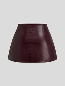 Sweetra Váy ôm sát cơ thể mini họa tiết da rắn thanh lịch gợi cảm dành cho nữ cỡ lớn có xẻ tà bên hông, thích hợp cho hộp đêm và biểu diễn - Màu Đỏ Sâu - Xem 2