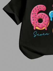 SHEIN Explorewe 两件套少女休闲时尚T恤裙套装，冰淇淋图案设计，短袖圆领T恤搭配黑色工装裙，舒适打底裤，适合春、夏、秋季穿着，休闲街头风、户外、学校、派对等场合，亦可作为礼物。 - 彩色 - 查看 6