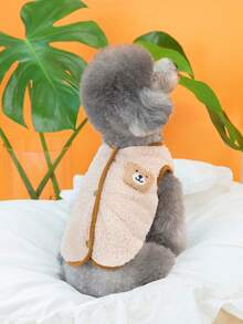 PETSIN 1件装二合一可爱保暖内衬宠物外套，带牵引绳，适合秋冬季穿着