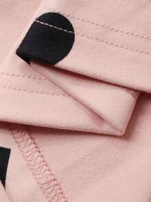 Dazy Plus 加大码爱心花卉印花圆领宽松可爱休闲加大码女式长款针织睡裙 - 粉色 - 查看 3