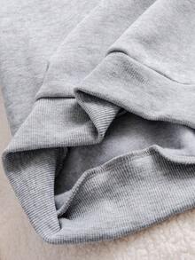 Genkimix Kids 男童半拉链高领卫衣套装（2件），长袖直筒裤，印花图案，罗纹袖口和下摆，保暖内衬，休闲又不失精致，适合秋冬季运动、户外活动和上学穿着。 - 灰色 - 查看 6