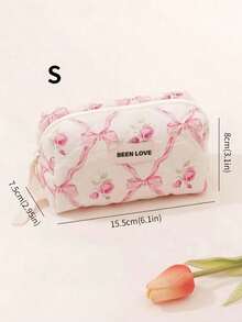 1/2/3PCS Capacity Wearable Zippered Travel Storage Stationery Rose Red Floral Print Multicolor Cosmetic Bag For Women Travel Fashion Casual Makeup Organizer Beauty Pouch - Multicolor - View 14
