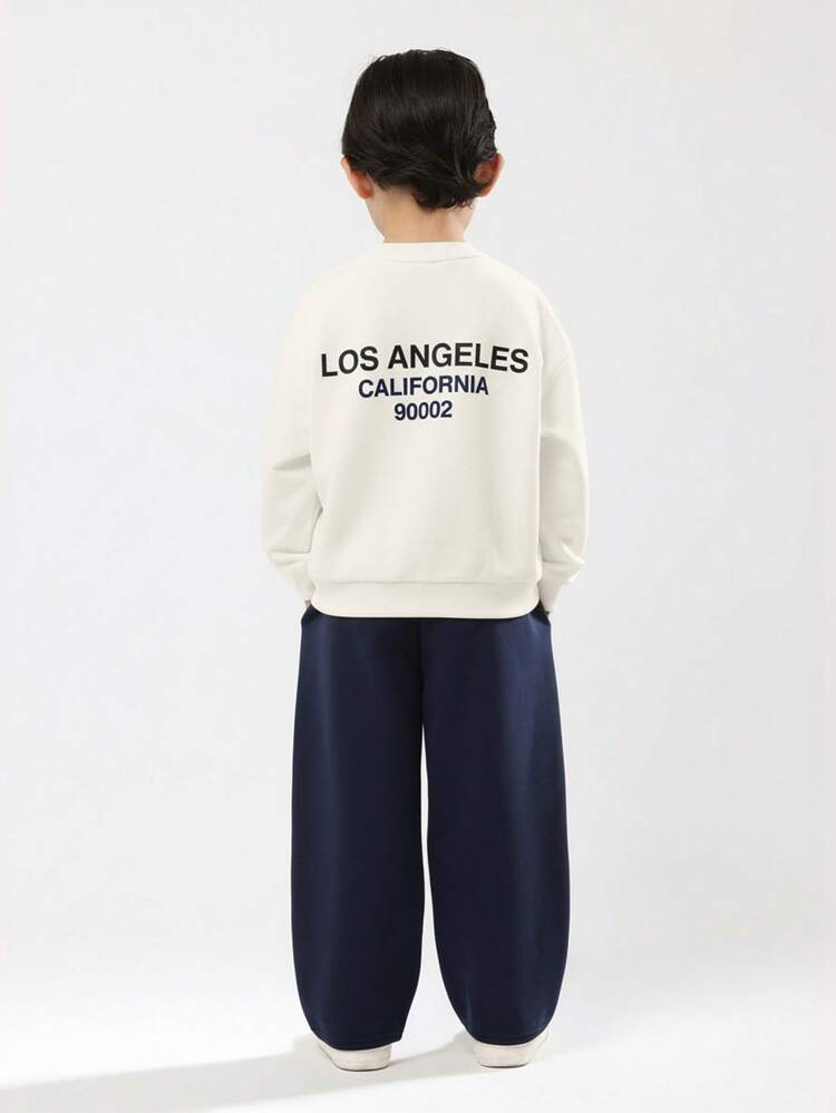 Los Angeles Sweatshirt And Wide Leg Pants Set