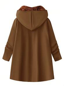 Ellevyn 女士优雅加厚保暖长袖连帽外套，黑色，秋冬款