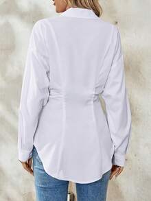 SHEIN Tall 女士优雅办公室通勤白衬衫 - 白色 - 查看 2