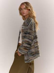 MUSERA Women Cardigans Spring Casual Y2k 90's Stripe Oversized Airport Holiday Summer Back To School Winter Everyday Chic - Green - View 4
