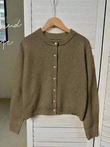 Franclia Women's Minimalist Versatile Elegant Cardigan Fall Winter Cloth For Women - Camel - View 3