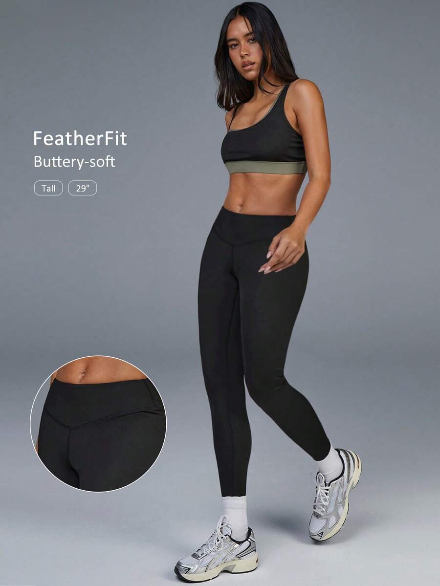 Fluxe Women's High Waist Yoga Pants – 29" Inseam, Tummy Control, Butt Lifting, Ultra-Soft 4-Way Stretch Fabric, Moisture-Wicking, Non-See-Through, Figure-Flattering Athletic Leggings For Workout, Running, Or Everyday Activewear - Black - View 1