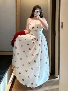 Vibekara Bộ 2 món áo len cardigan tay dài cỡ lớn kèm váy chắp vá xếp ly dáng chữ A không tay in họa tiết - Nhiều màu - Xem 3