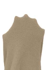 Franclia 独特休闲高领针织毛衣，流苏设计，修身长袖上衣，秋冬款 - 卡其色 - 查看 3