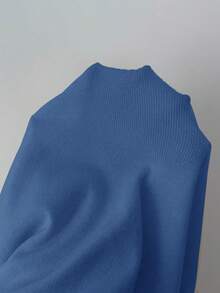 Modelyn Women's Solid Color Single-Breasted Collar Long Sleeve Top And Drawstring Waist Loose Wide Leg Pants 2 Pieces Set - Baby Blue - View 6