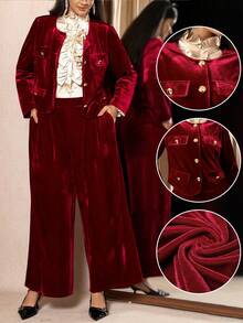 Zelara Stilvolle Damenhosen, stilvolle Damenblusen, elegante Damenblusen, elegante Damen-Sets, festliche Kleidung für Silvester, Damen-Weihnachtskleidung, Damen-Winterkleidung, rote Anzüge für Thanksgiving, Luxuskleidung für Damen, elegante Damen-Sets, festliche Damenmode - Bordeaux - Übersicht 12