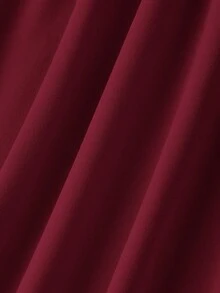 SHEIN MOD فستان نسائي أنيق أسيمتري الكتف متوسط الطول، فستان كتف واحد أنيق، ملابس خريفية/شتوية للنساء، فستان ، فستان رأس السنة، فستان حفلة، فساتين أنيقة للسيدات، خريفي أنيق، فستان عيد الميلاد - عنابي اللون - مشاهدة 4