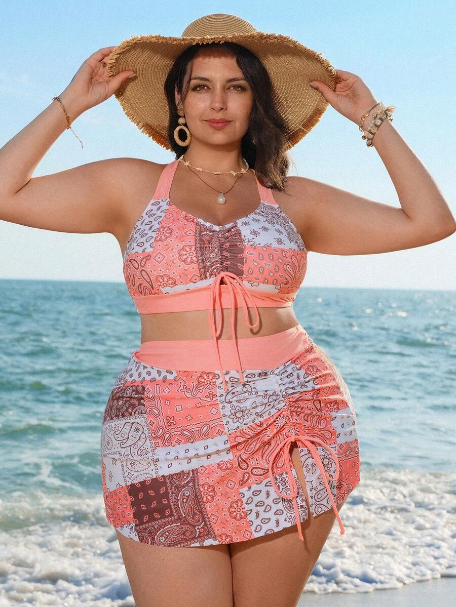Swim Lushoire Set de costume de baie elegante pentru femei, model boem, stil plajă, 2026, vară 2026 - Multicolor - Vizualizare 1