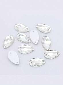 Slim Water Drop Shape Glass Multi Colors Shape Shiny Handmade Sewing Crystal Hand Sewn Rhinestone Decoration Beads Flat Back With Holes Gems DIY Accessories Sew On Stones Strass For Decorating Clothes, Dress, Bags, Shoes, Brooches, Earrings, Handicrafts
