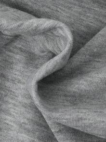 SHEIN 青少年男童休闲字母贴片撞色长袖针织T恤，秋季 - 灰色 - 查看 4