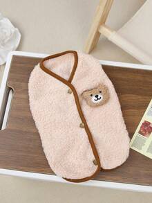 PETSIN 1件装二合一可爱保暖内衬宠物外套，带牵引绳，适合秋冬季穿着