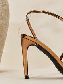 SHUZIA 时尚优雅女士金属古铜色漆皮尖头性感高跟舞鞋，适合假日派对、春夏度假等场合。 - 銅色 - 查看 8