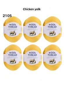 6卷300克澳洲美利奴羊毛纱线，70%美利奴羊毛，30%抗起球纤维，柔软舒适透气，色彩鲜艳，适用于编织毛衣、背心、手工艺品和DIY手工材料。