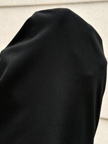 SHEIN 孕婦夏季黑色高腰蝴蝶結長褲，舒適休閒 - 黑色 - 查看 6