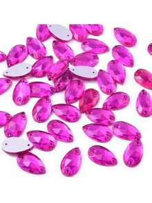 Slim Water Drop Shape Glass Multi Colors Shape Shiny Handmade Sewing Crystal Hand Sewn Rhinestone Decoration Beads Flat Back With Holes Gems DIY Accessories Sew On Stones Strass For Decorating Clothes, Dress, Bags, Shoes, Brooches, Earrings, Handicrafts