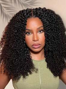TrueHD Peluca de cabello humano con encaje transparente y rizado rizado de 9*6 180% de 16-28 pulgadas de la tienda de cabello 9AM. Color negro natural, lista para usar y versátil. Accesorio de cabello activo, regalo ideal para dama de honor, San Valentín o cita romántica. - SNatural - Ver 2
