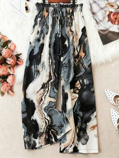 EMERY ROSE 大码女式梭织常规秋冬休闲日常通勤阔腿裤，多色