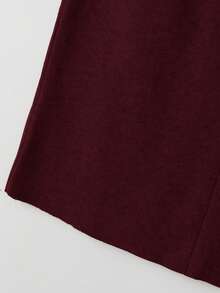 SHEIN Lacomfia Váy đan thời trang thanh lịch dành cho nữ đính đá, kim sa và trang trí túi - Màu đỏ tím - Xem 8