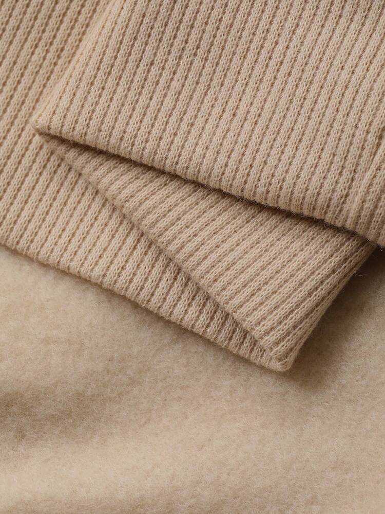 Dazy Plus Fashionable Thermal Lined Loose Sweatshirt With Letter Embroidery & All-Over Floral Pattern, Casual Plus Size Women Sweatshirt For Autumn/Winter Sweatshirts