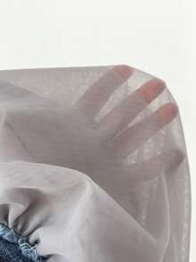 Elenzga Women's Denim Patchwork Mesh A-Line Skirt, Fashionable And Slimming - Dark Wash - View 4